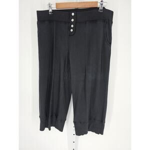 Haley K. Women's Wide Leg Cotton High Rise Elastic Waist Straight Pant Size XL